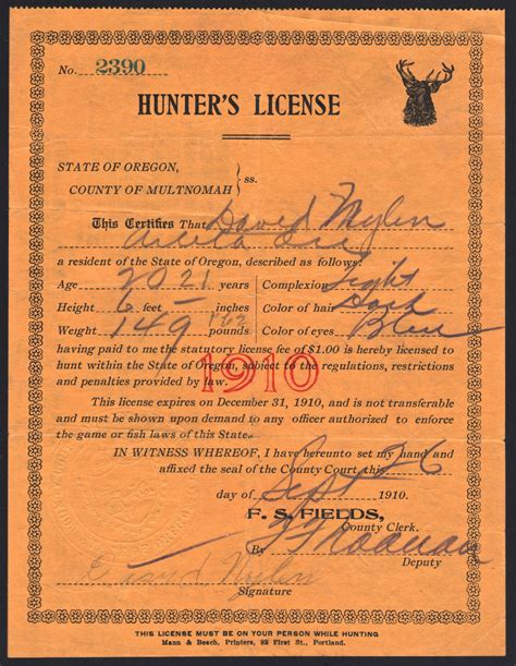 Oregon hunting and fishing licenses .